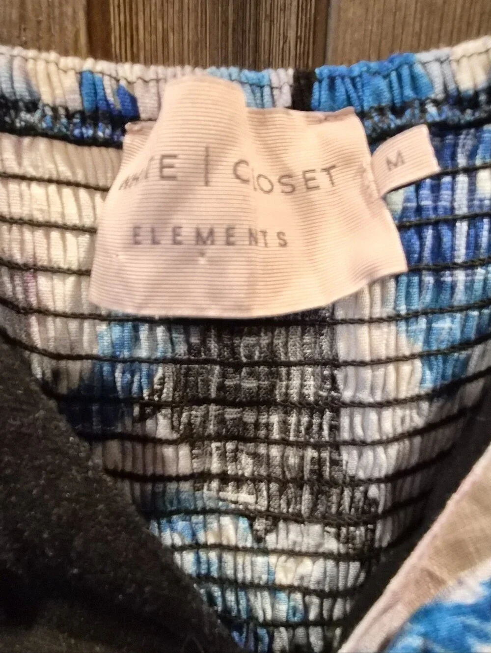 Element Black Maxi Dress with Blue and White Floral Accents - Picture 2 of 4